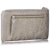FRANCK ROSSINI Women's Metal Crush Leather Wallet with L-Shaped Zipper, Lightweight and Easy to Use, Perfect as a Gift. Boxed in Silver.