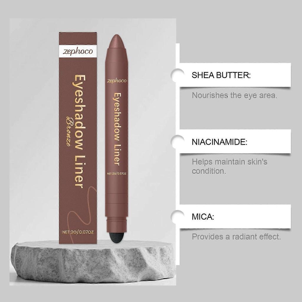 Zephoco 2-in-1 Eyeliner Naturale Setoso Contorno Occhi Disegno Linea Resa Colore Facile Da Usare Bellezza Occhi