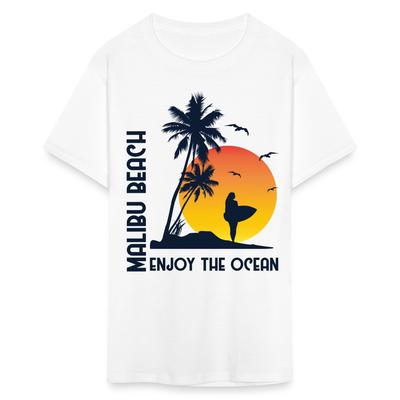 Malibu Beach Genieße den Ozean Shirt Strand Surfen Liebhaber T-Shirt Größe S-6XL