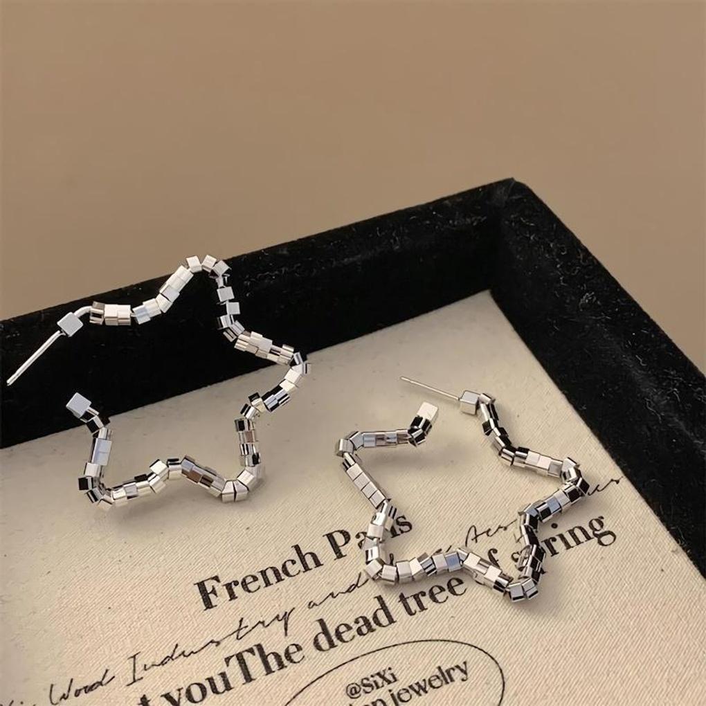 Women's 925 Silver Vintage Star Earrings