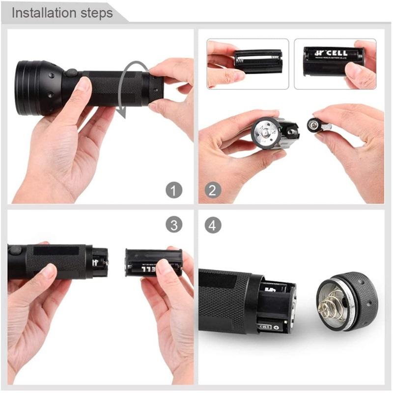 UV Flashlight Black Light Blacklight Detector for Dog Urine Ultraviolet Flashlight 51 LED 395nm Handheld Blac