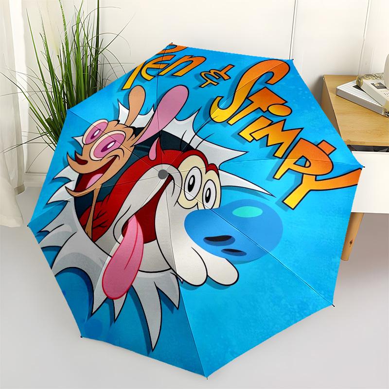 

1pc Ren & Stimpy Umbrella with Plastic Handle,Suitable for All Seasons Home Travel Outdoor UmbrellaFP108