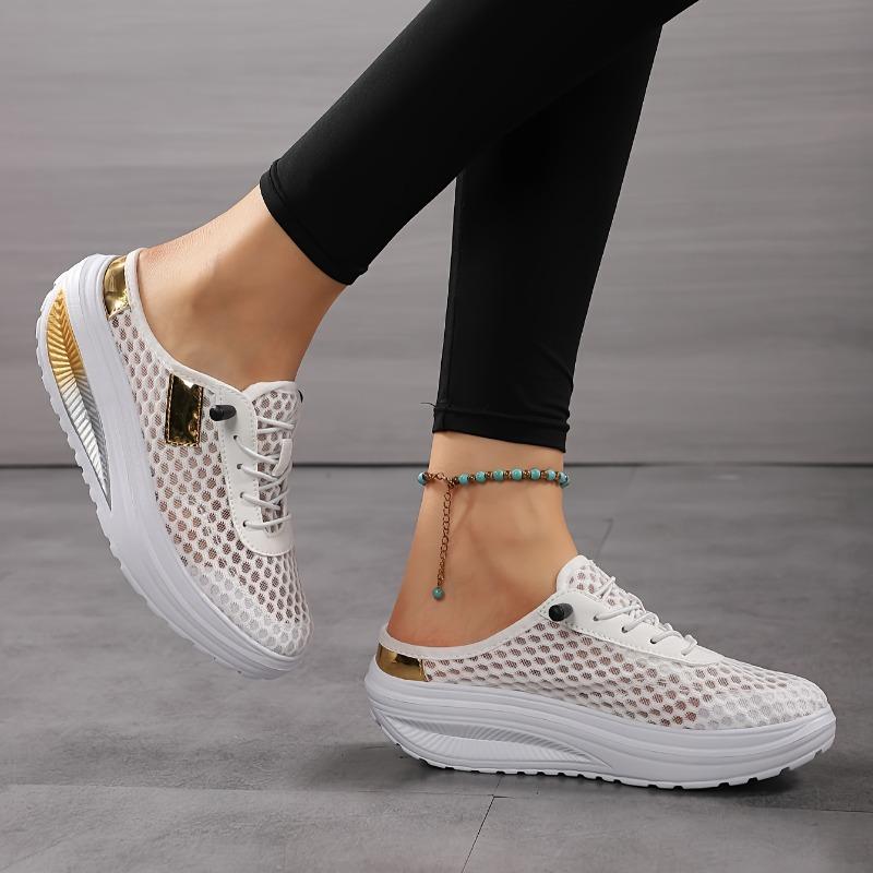 Women'S Lightweight Breathable Mesh Casual Sneakers - Low-Top Round Toe Slip-On Shoes with Foam Sole & Microfiber Lining