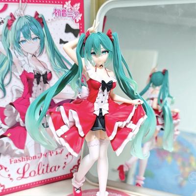 Hatsune Miku Lolita Figure Fashion Anime Miku Collection Action Figurine Kawaii Cute Model Desktop Ornaments Toy