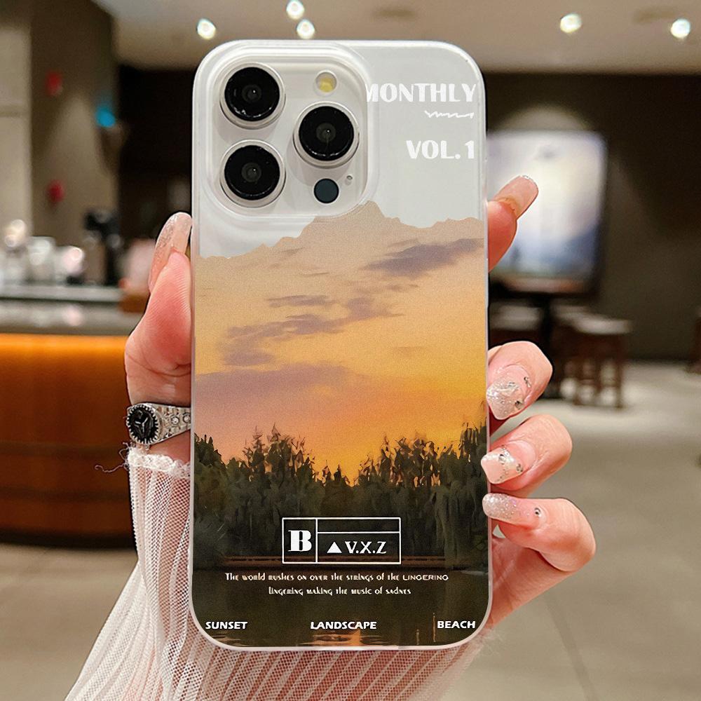 Mobile Phone Cases for iPhone 11 13 15 Pro Max 12 14 Pro Max Case iPhone 16 15 Plus 13 Pro 12 Frosted Texture Painted Cartoon Flowers