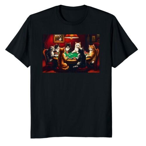 NEW LIMITED Cats Playing Poker A Friend In Need Funny Cat Lover Art T-Shirt XL