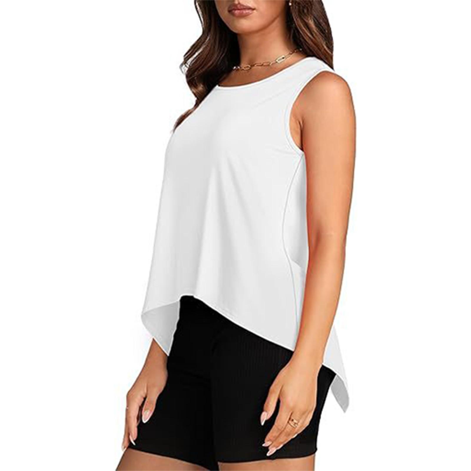 

Модная и сексуальная женская свободная базовая одежда, летние топы без рукавов с открытой спиной XL белый
