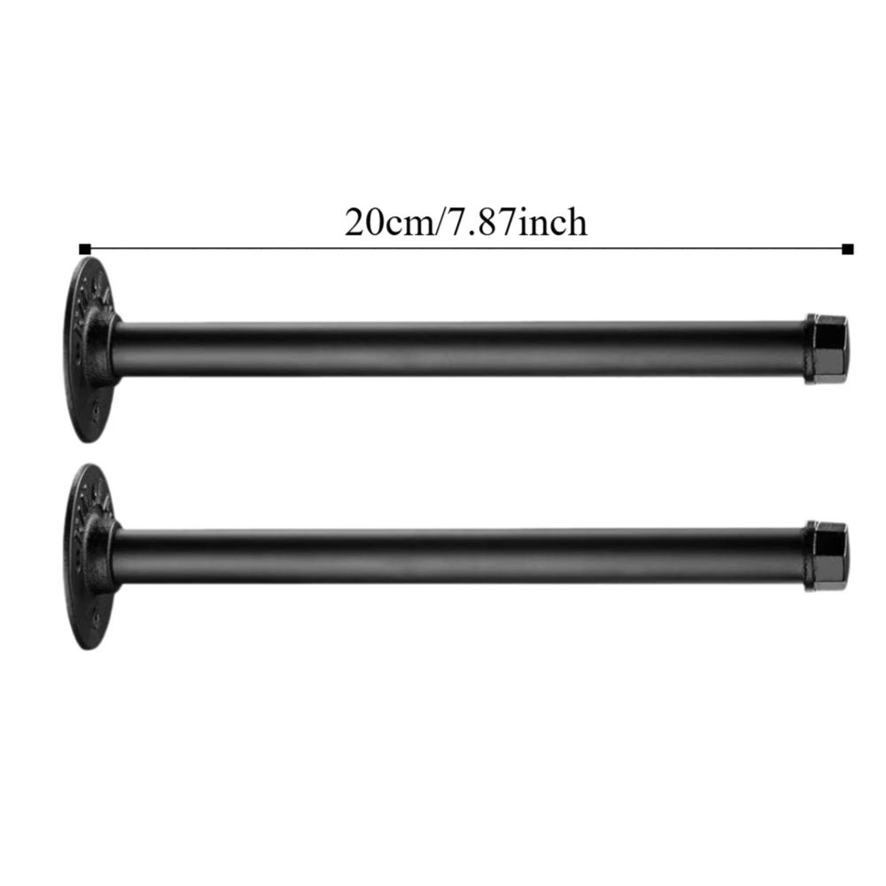 4pcs Fine Workmanship Wall Floating Shelf Holder Black Iron Pipe Iron Art Shelf Brackets  Room Decor