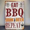 Retro Metal Beer Sign 8x12 Inch Rustic Tin Wall Decor Garage Man Cave Pub Home Bar