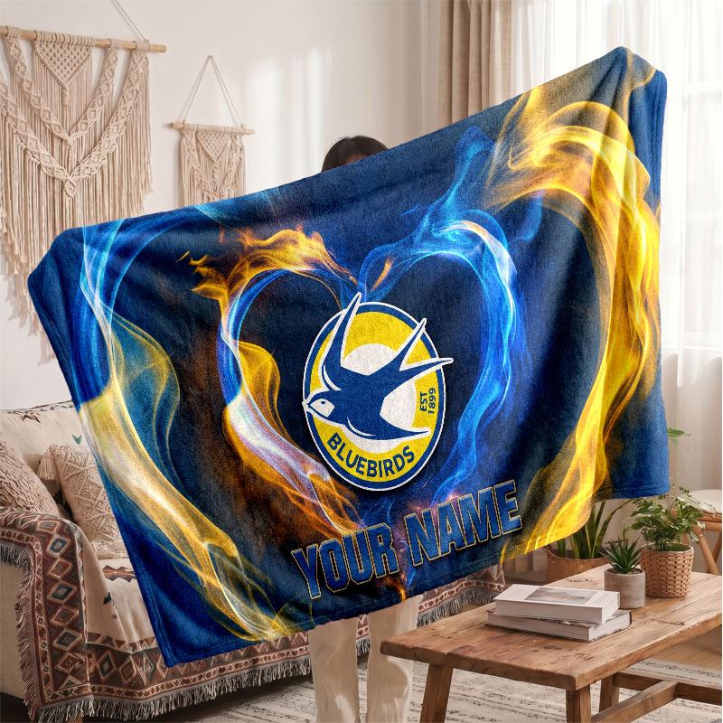 Cardiff City Personalisierte Fleecedecke Mit Fußballlogo, Individueller Name Text Weiche Warme Heimdecke