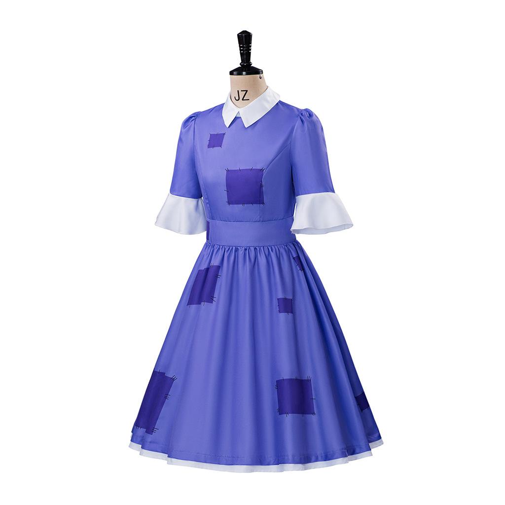 Magische Digitale Circus Yajata cosplay jurk, patch-geprinte trompetmouw dames anime kostuum, kostuums voor Halloween en anime cosplay