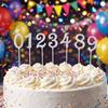 Glitter Cake Plugin Set Shining Birthday Candle Holder Fashion Number Cake Topper  Birthday Parties