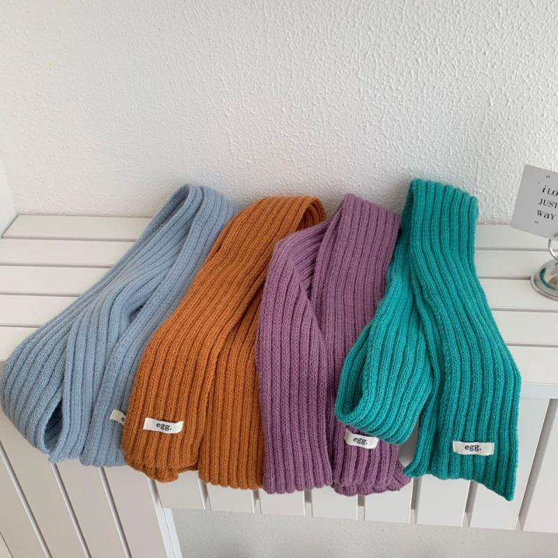 Scarf atmosphere new fashion long thin baguette dopamine color knitted wool scarf scarf