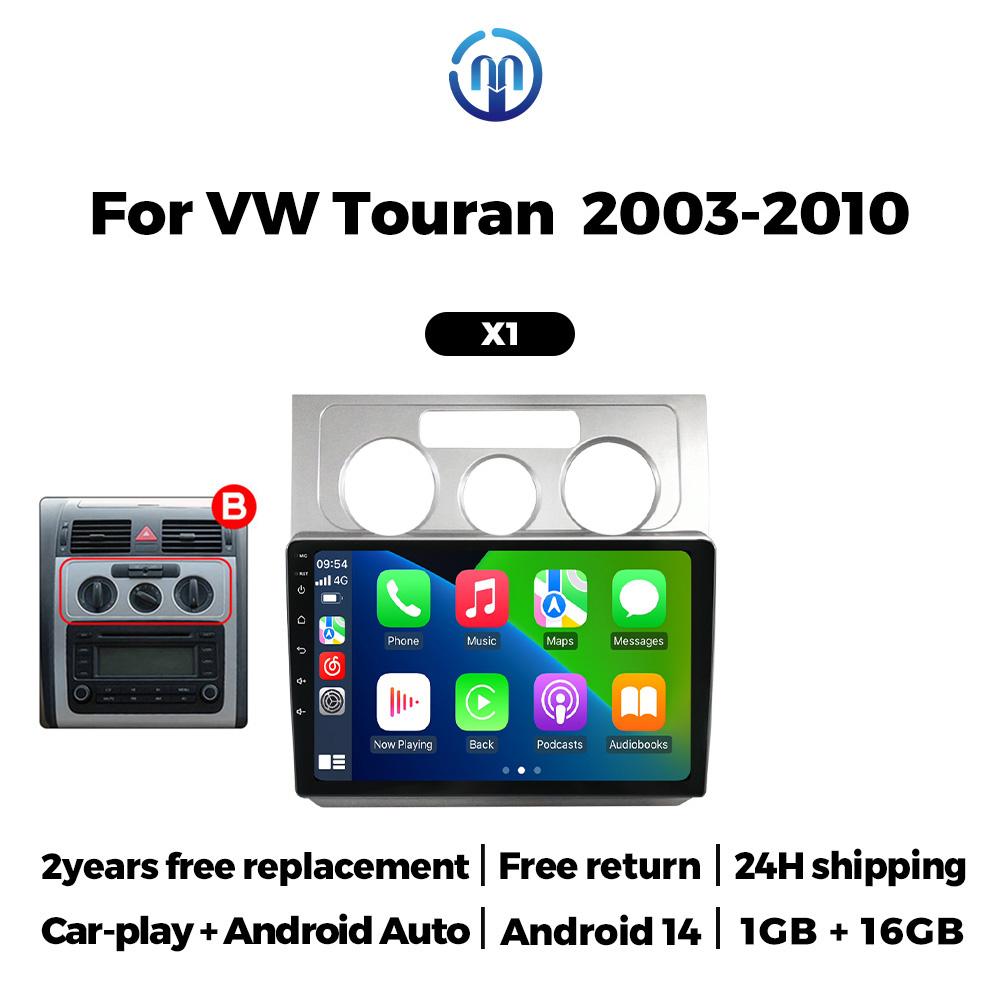 

Беспроводной Carplay Автомагнитола для VW Volkswagen Touran 1 2003-2010 Android 14 Аудио Навигация GPS Мультимедийный Плеер Wifi Авторадио