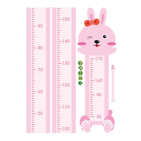 Animal Baby Growth Chart Decal Self-Adhesive Children Bedroom Play Room Nursery Boys Girls Height Measurement Ruler Wall Sticker