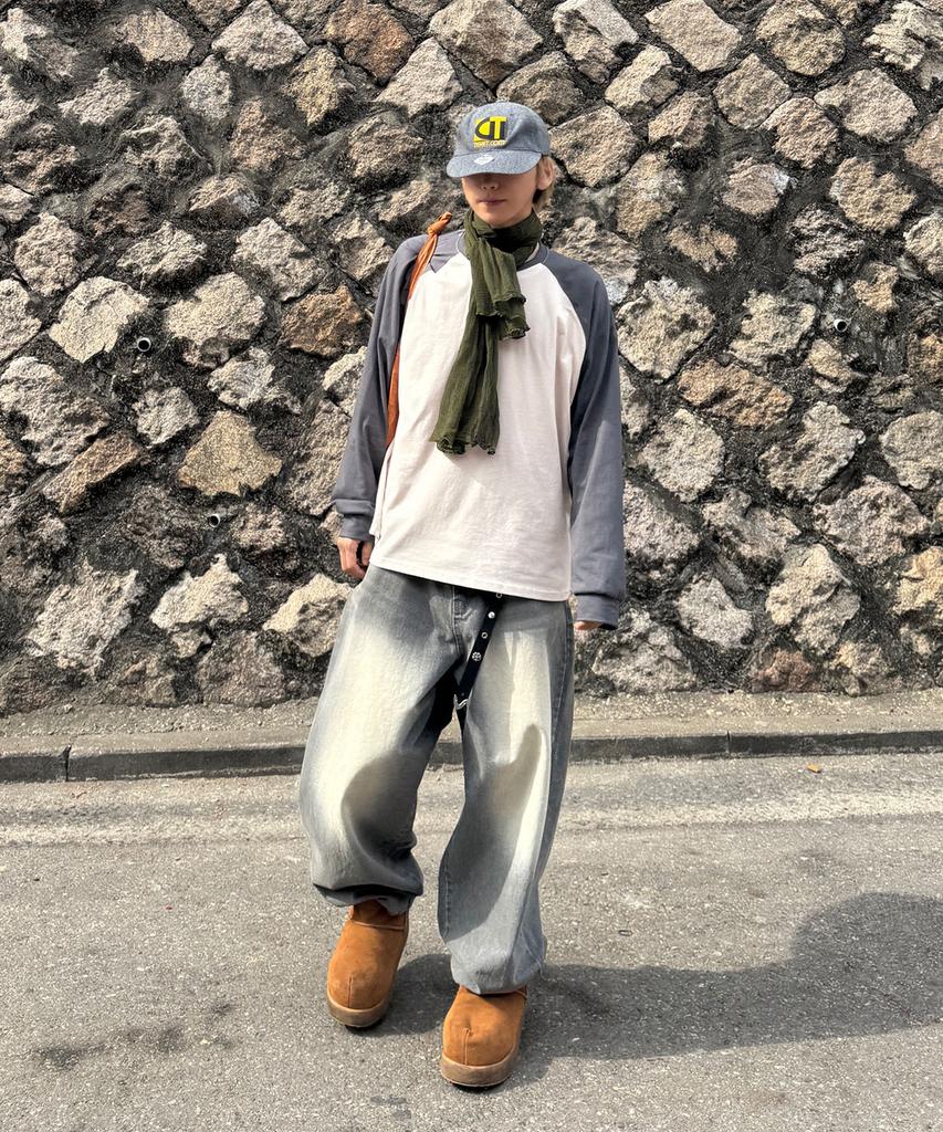 POLYGRAM Oversized Raglan Long Sleeve T-Shirt - 3 Colors