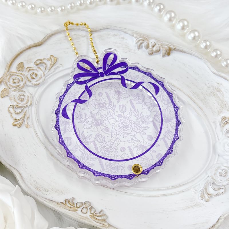 

Акриловая рамка для значков банок Oshikatsu Otakatsu чехол для аксессуаров Axta чехол Oshikatsu Otakatsu украшение для аниме товаров Фиолетовый [Цветочный узор] хранение,