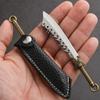 NEW Mini Stainless Steel EDC Knife Portable Outdoor Camping Unboxing Keychain Knife with Leather Case Holiday Gift