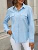 2024 Women's European & American Style Casual Button-Up Solid Color Loose Shirt - Spring/Summer Collection.
