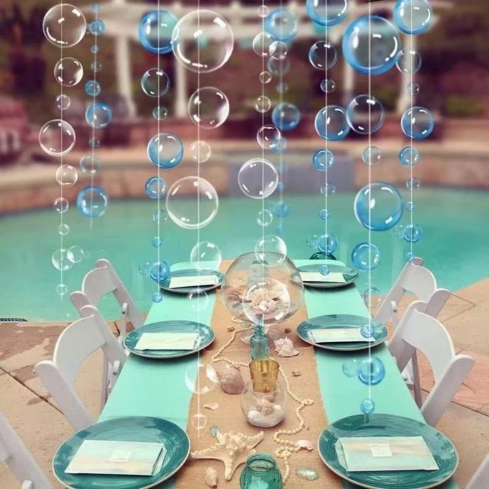 Transparent PVC Ocean Themed Party Decor 2m Party Favor Banners Bubble Hanging Banner Kids Party