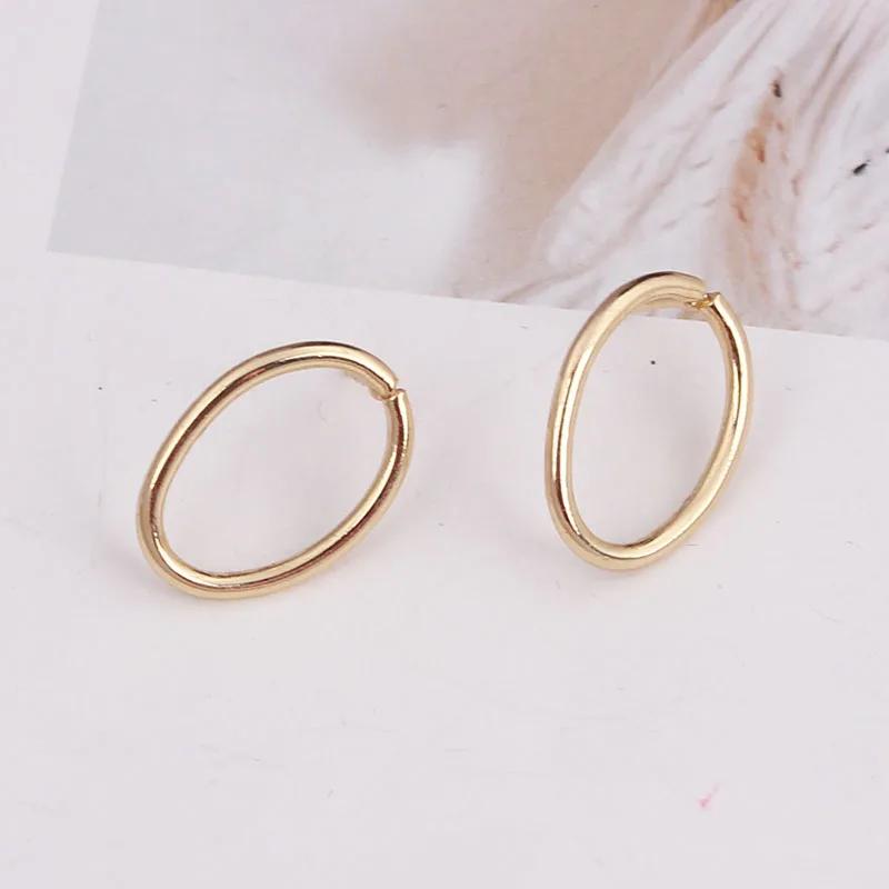 

Полые золотые серьги в форме сердца, круглые овальные металлические серьги-гвоздики, простые геометрические серьги для женщин, индивидуальные украшения Brincos Punk золотой