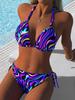 1011 Bikini Sexy Women Split European and American Swimsuit Lace-up Print