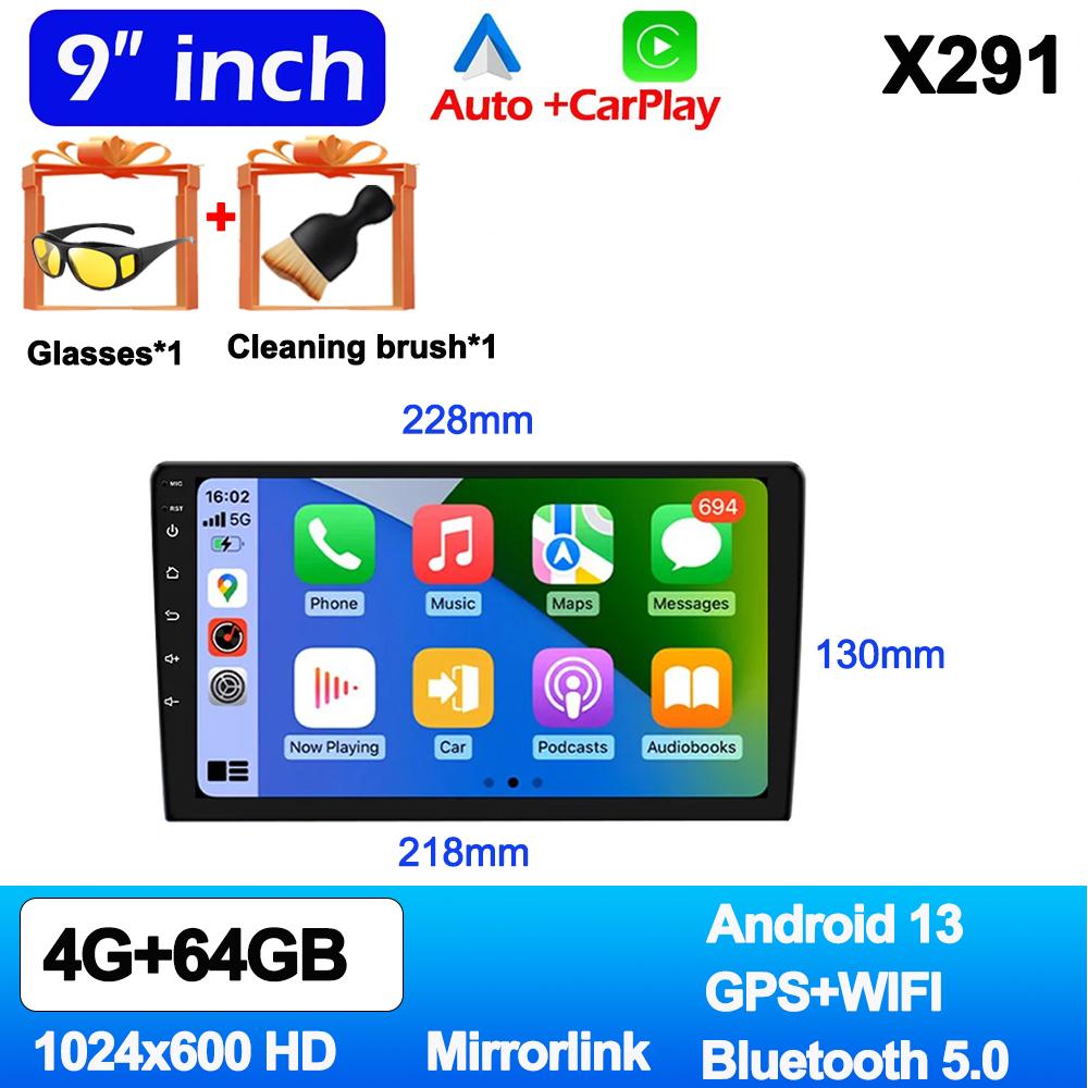 Android13 7 9 10 Inch Car Radio GPS 2 Din Radio Stereo Receiver Player 64G Multimedia Player Wireless CarPlay Android Auto Gift