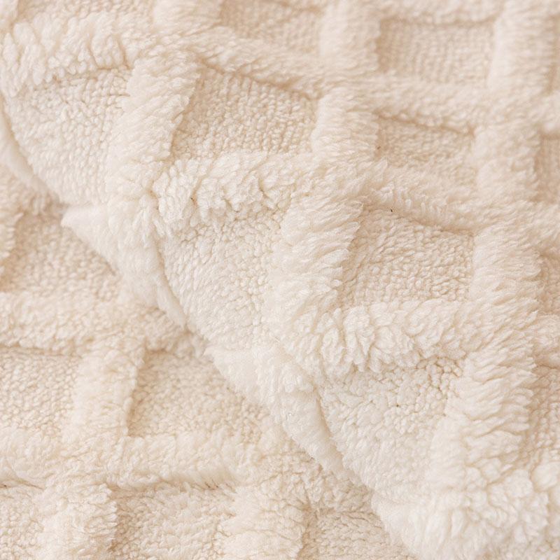 French Solid Plaid Jacquard Sofa Cover Super Soft Anti-Slip Dust Cover For Living Room Warm Plush Autumn And Winter Sofa Cushion