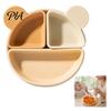 Portable Food Tray Silicone Suction Plate for Toddlers, Cute Bear Detachable Divided Dinner BPA Free Infant Dinnerware Plate, Anti-slip Base Meal Prep