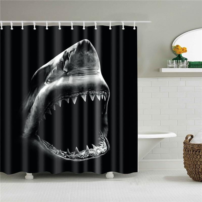 Animals Octopus Wolf Lion Seahorse Turtle Shower Curtains Bathroom Curtain Frabic Waterproof Polyester Bathroom Curtain Hooks
