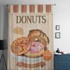 Vintage Donuts Poster With Label Sheer Curtains for Living Room Transparent Tulle Window Curtain Bedroom Kitchen Veil Drapes