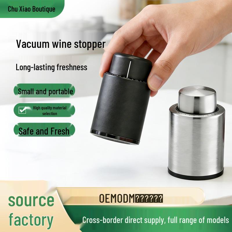 

Vacuum Seal Wine Bottle Stopper with Freshness Scale for Home Use Vacuum Stopper with Scale [Black]