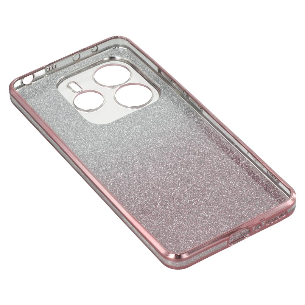 KADEM For Xiaomi Redmi Note 14 4G (163.25x76.55x8.16mm) Case Ring Kickstand TPU Flowers Phone Cover Gradient Glitter