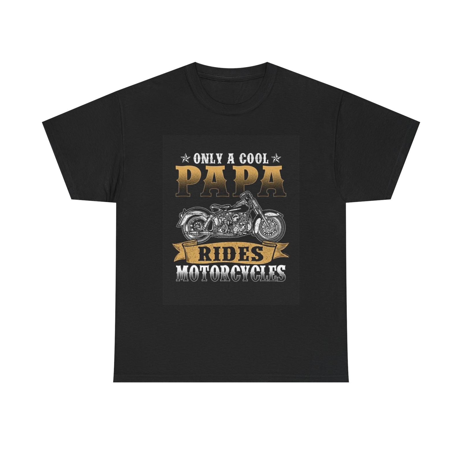Cool Papa Rides Motorcycles Graphic T Shirt Unisex Heavy Cotton Tee S