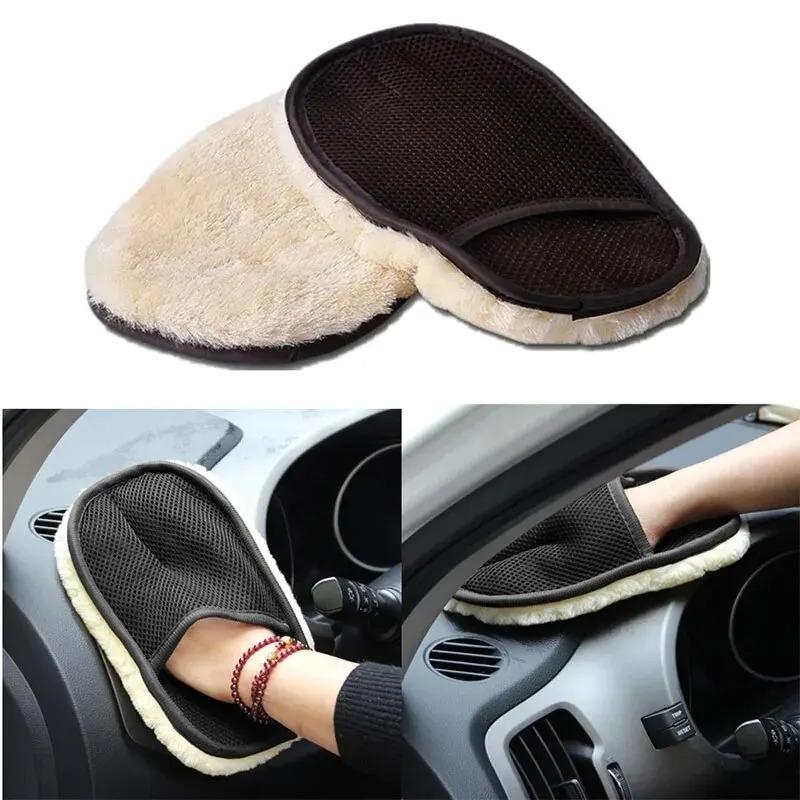 1/2 Piece Car Cleaning Gloves Microfiber Wool Soft Car Washing Gloves Cleaning Motorcycle Car Wash Care Wash Care Tools