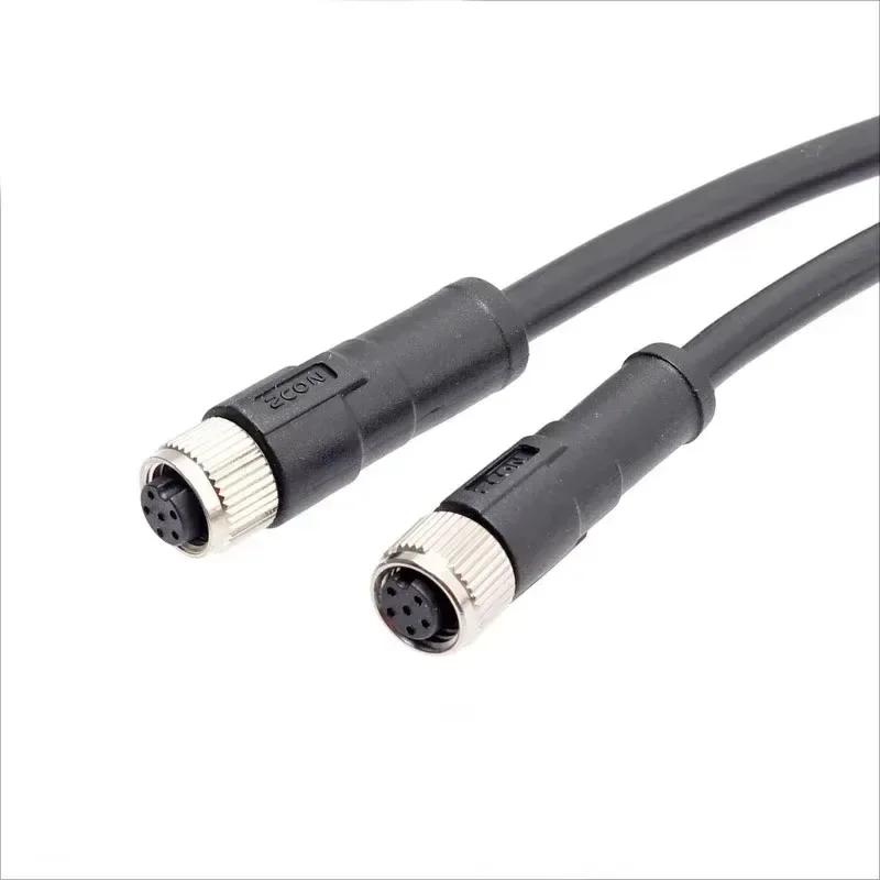 M8 10M PUR/PVC Unshield Cable 3Pin 4 5 6Pin 8Pin Waterproof Aviation Connector Male To Female Straight To Curved Power Adapter