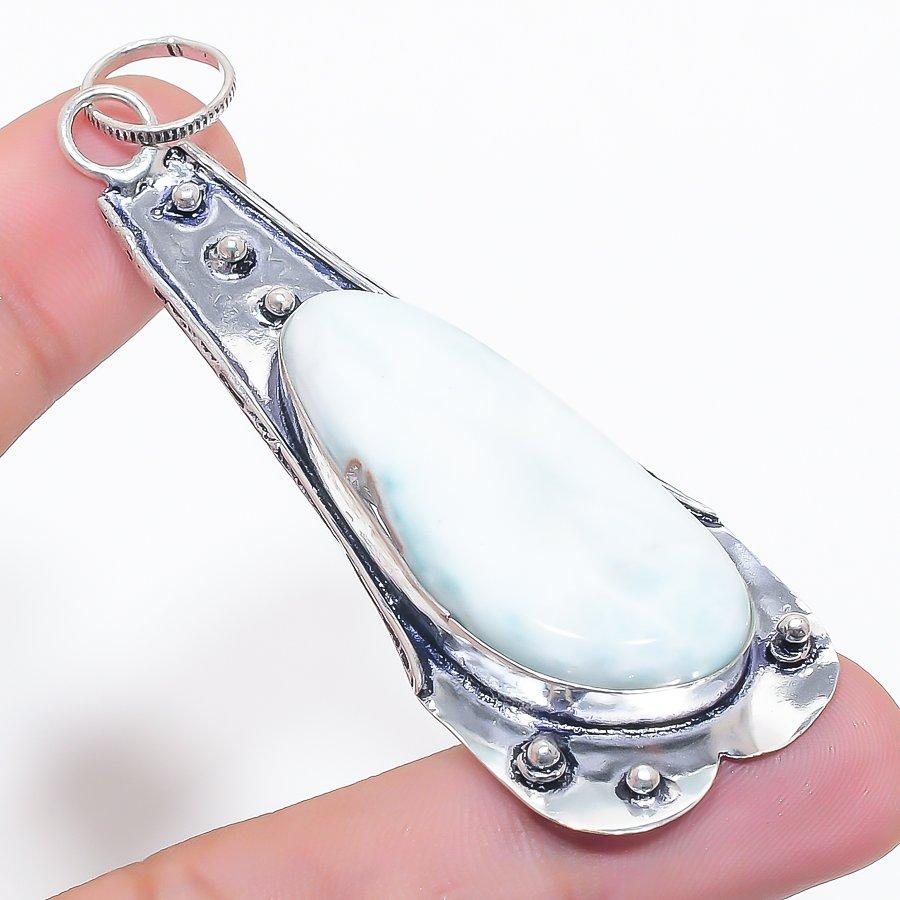 Scolecite Gemstone 925 Sterling Silver Jewelry Pendant 3.15"