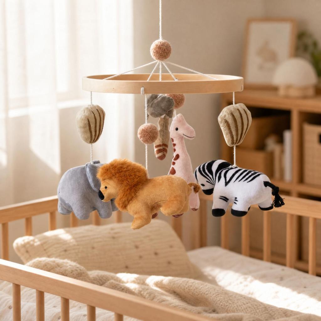 Textile Baby Crib Mobile Nursery Accessory Lightweight for Infants, Newborns