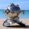 Taucherhelm Silbernickel-Finish Nautisches Messing Maritime Dekoration Steampunk Taucherhelm Sammlerstück Heim Büro Wohnzimmer Akzent