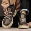 Autumn and Winter Men's Shoes Retro Martin Boots Men's British Style High-top Men's Casual Leather Shoes Medium-top Outdoor Non-slip Boots