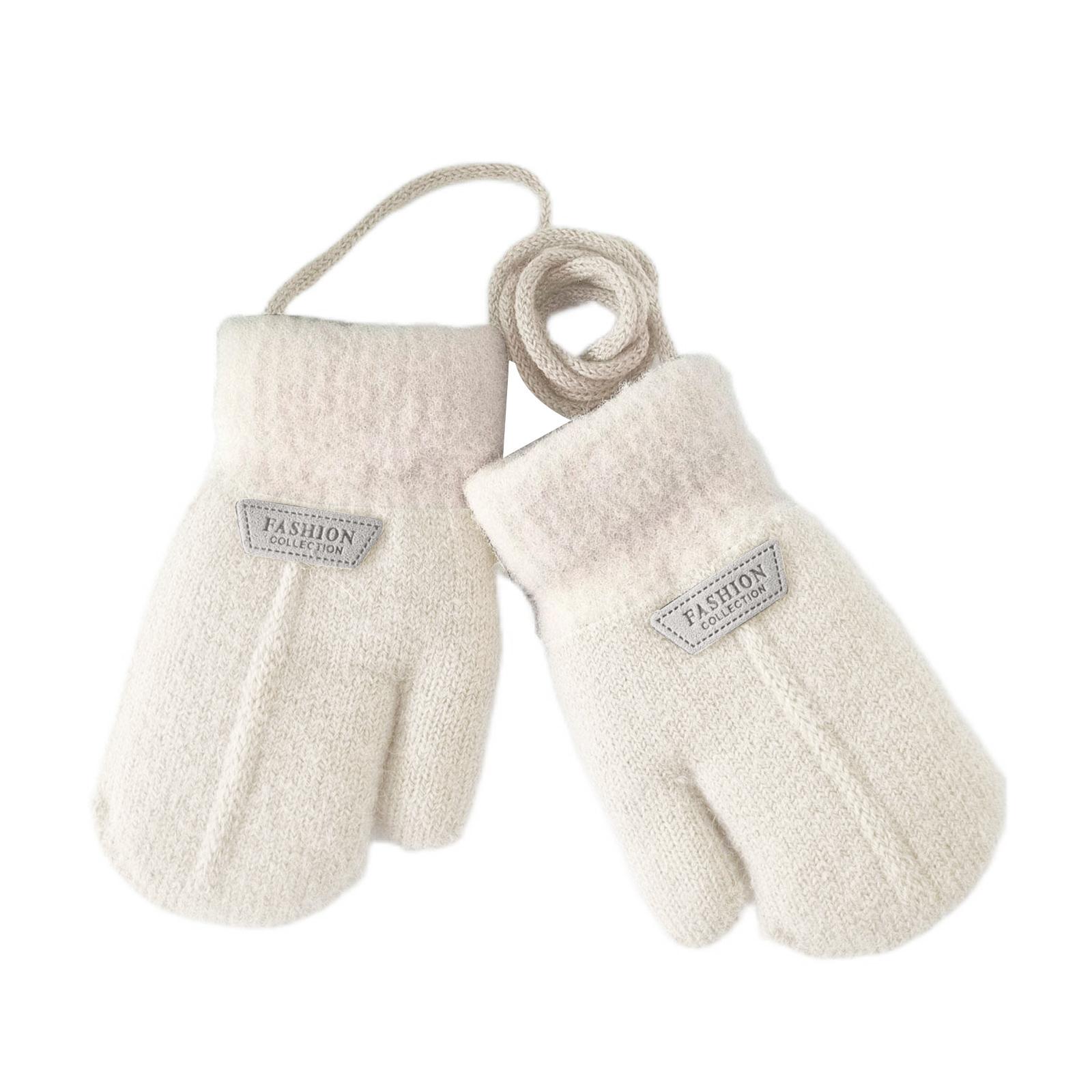 

Вязаные варежки Детские зимние перчатки для девочек и мальчиков Утепленные уютные лыжные перчатки Ветрозащитные варежки Унисекс Вязаные перчатки 4-7 хаки