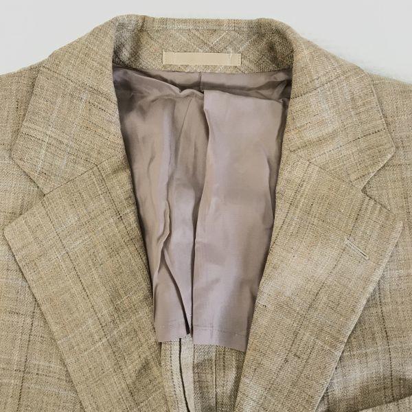 LANVIN/100% Linen Tailored Jacket/Men’s L/R50-46/Beige/Single/2-Button/Half Lined/Made in Japan(USED)