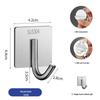 Ganchos de pared adhesivos de acero inoxidable duraderos - Sin taladro, Fuerte capacidad de carga, Ganchos metálicos para ropa sin dejar marca