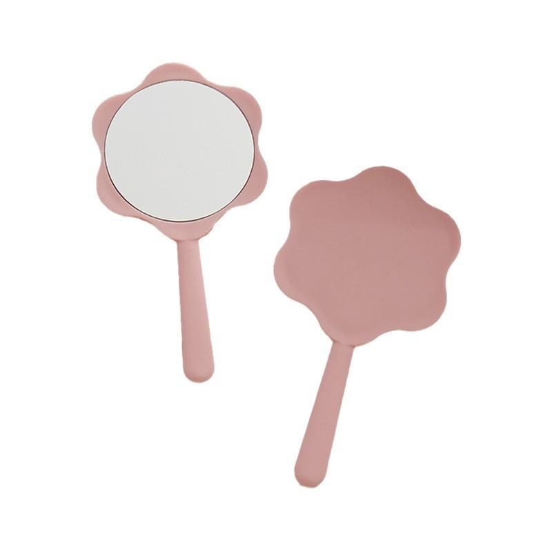 Creative Classic Floral Handheld Makeup Mirror - Portable Mini Touch-up Mirror with Handle