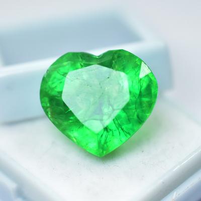 10 Ct CERTIFIED Natural Green Emerald Fine Heart Shape Loose Gemstone For Gift