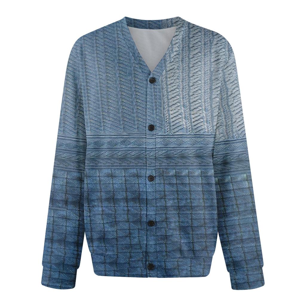 Men'S Casual Long Sleeved Single Breasted Fashionable Cardigan Button Up Jacket