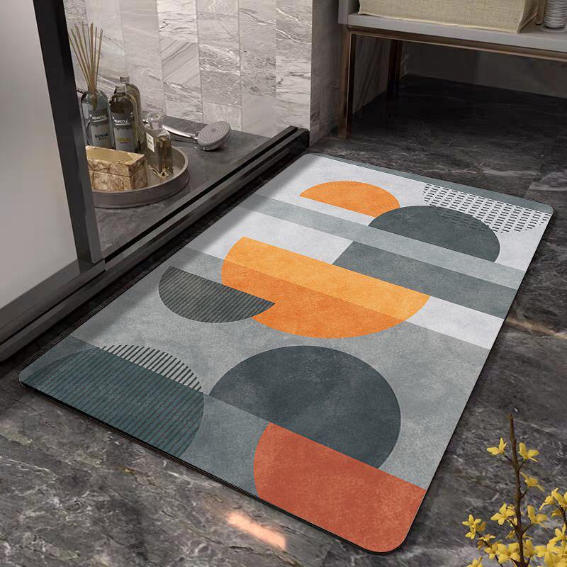 

Geometric Pattern Quick-Drying Diatom Mud Non-Slip Bathroom Mat 40x60cm (thick crystal velvet)