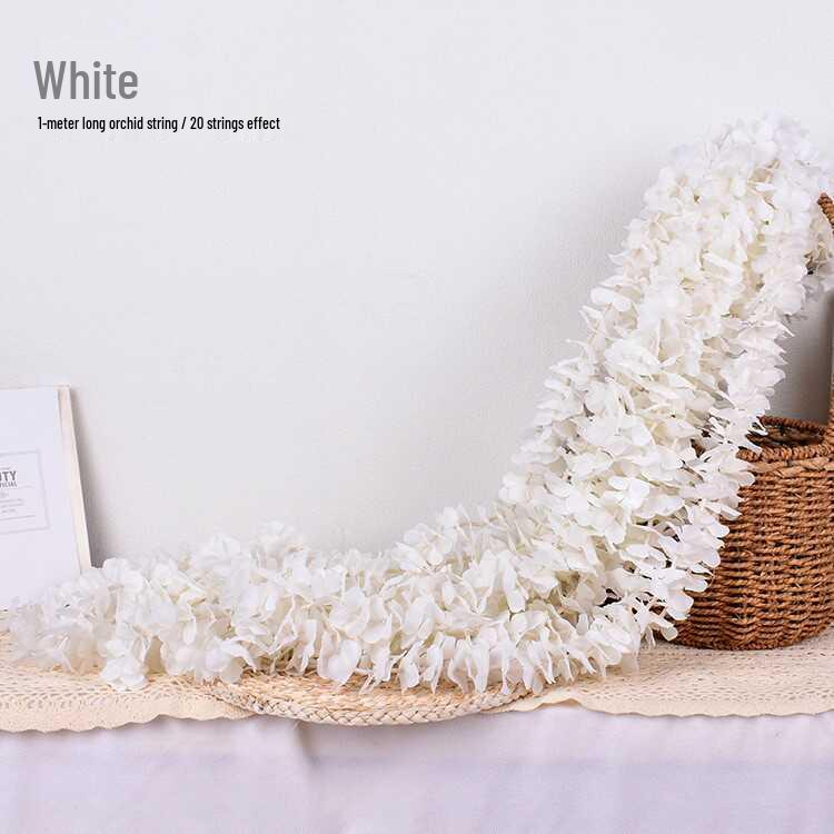 Orchid Hydrangea Silk Wedding Garland for Ceiling Decor