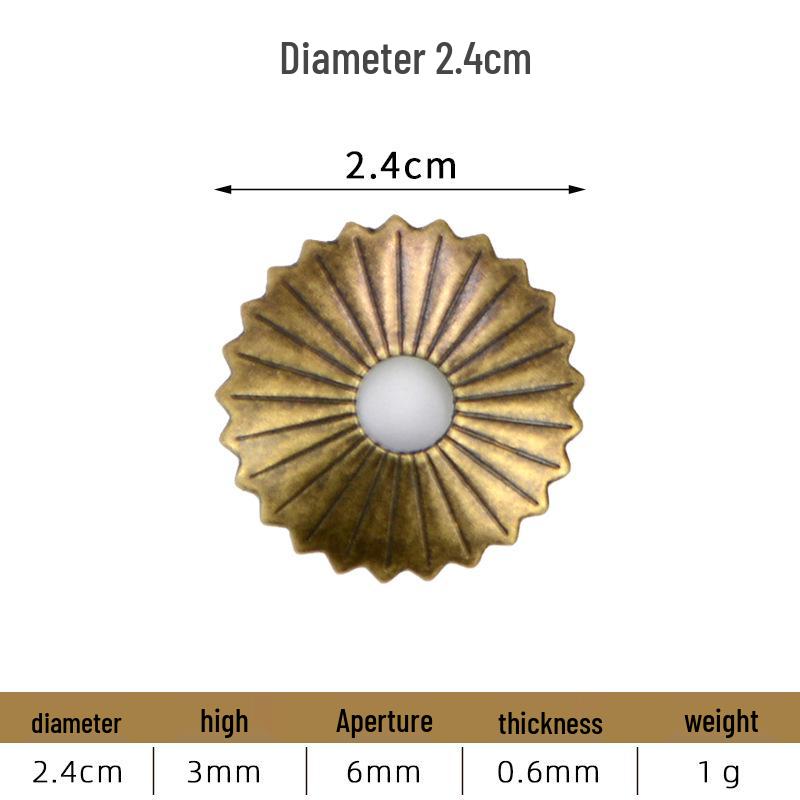 Vintage Brass Furniture Fittings: Antique Gasket, Flat Washer, Irregular Handle, and Base Plate Collection.