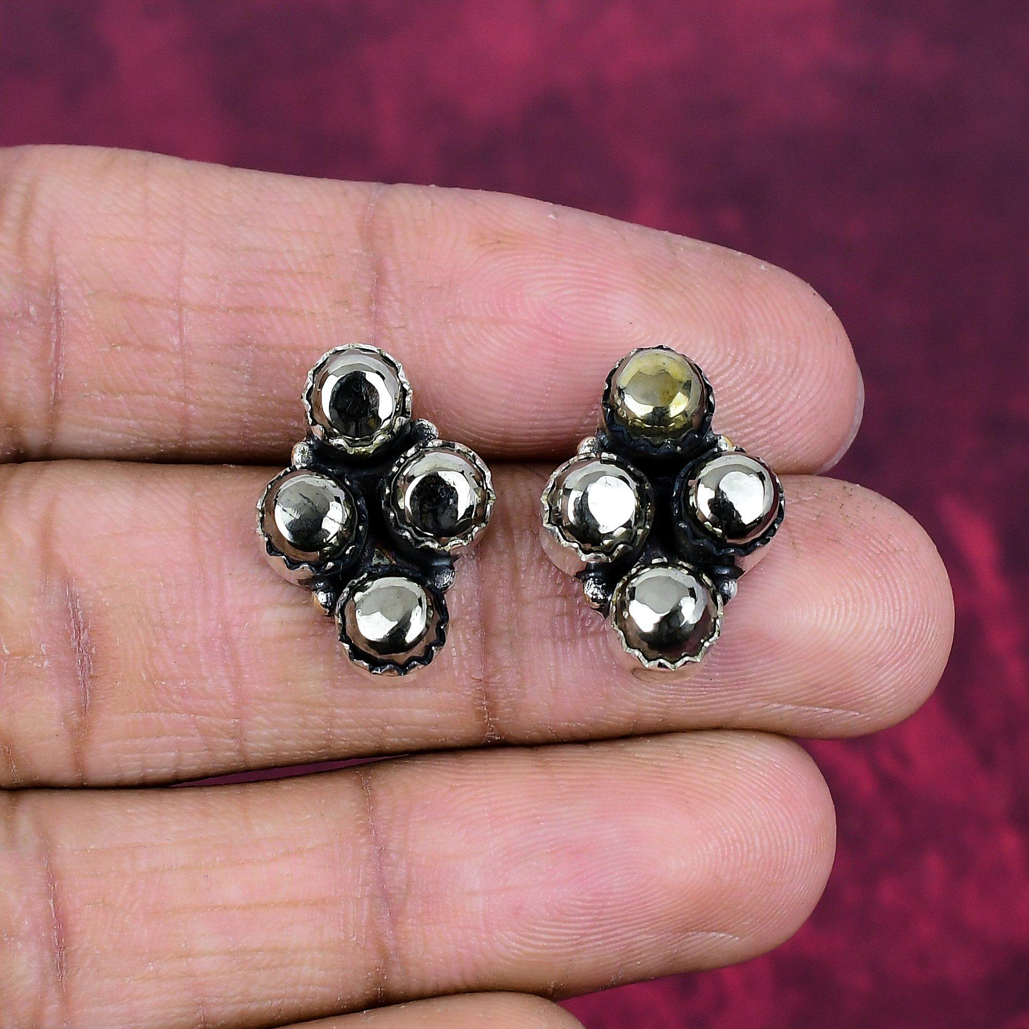 

Золотые украшения из пирита апачей, серьги из стерлингового серебра 925 пробы, украшения ручной работы с драгоценными камнями для женщин 0.78 Inches